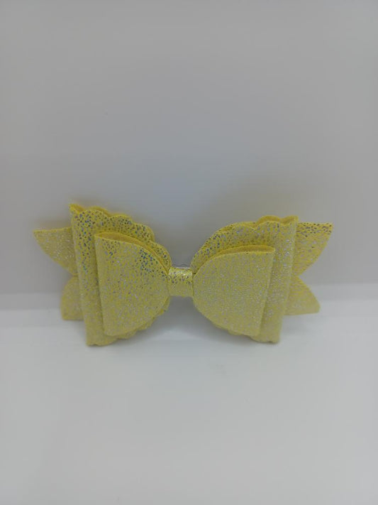 Yellow Glitter Leather Style Hair Accessory
