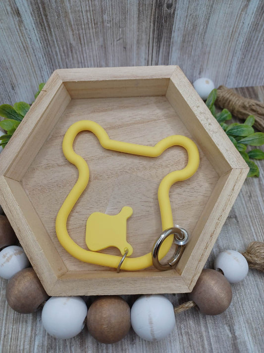 Yellow Silicone Teddy Bear Mobile Phone Accessory