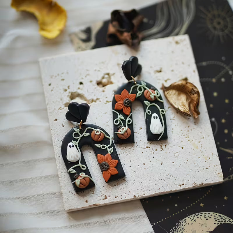 Clay Style Halloween Earrings