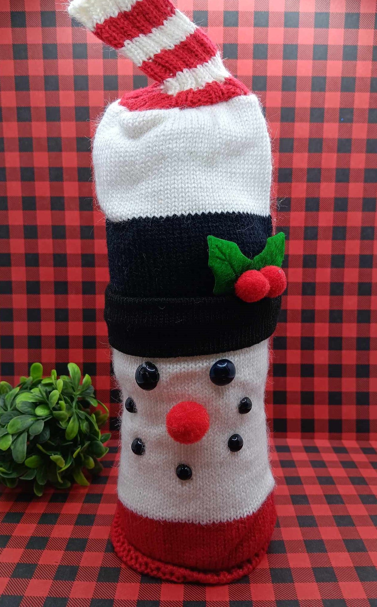 Snowman Sweater Bottle Decor