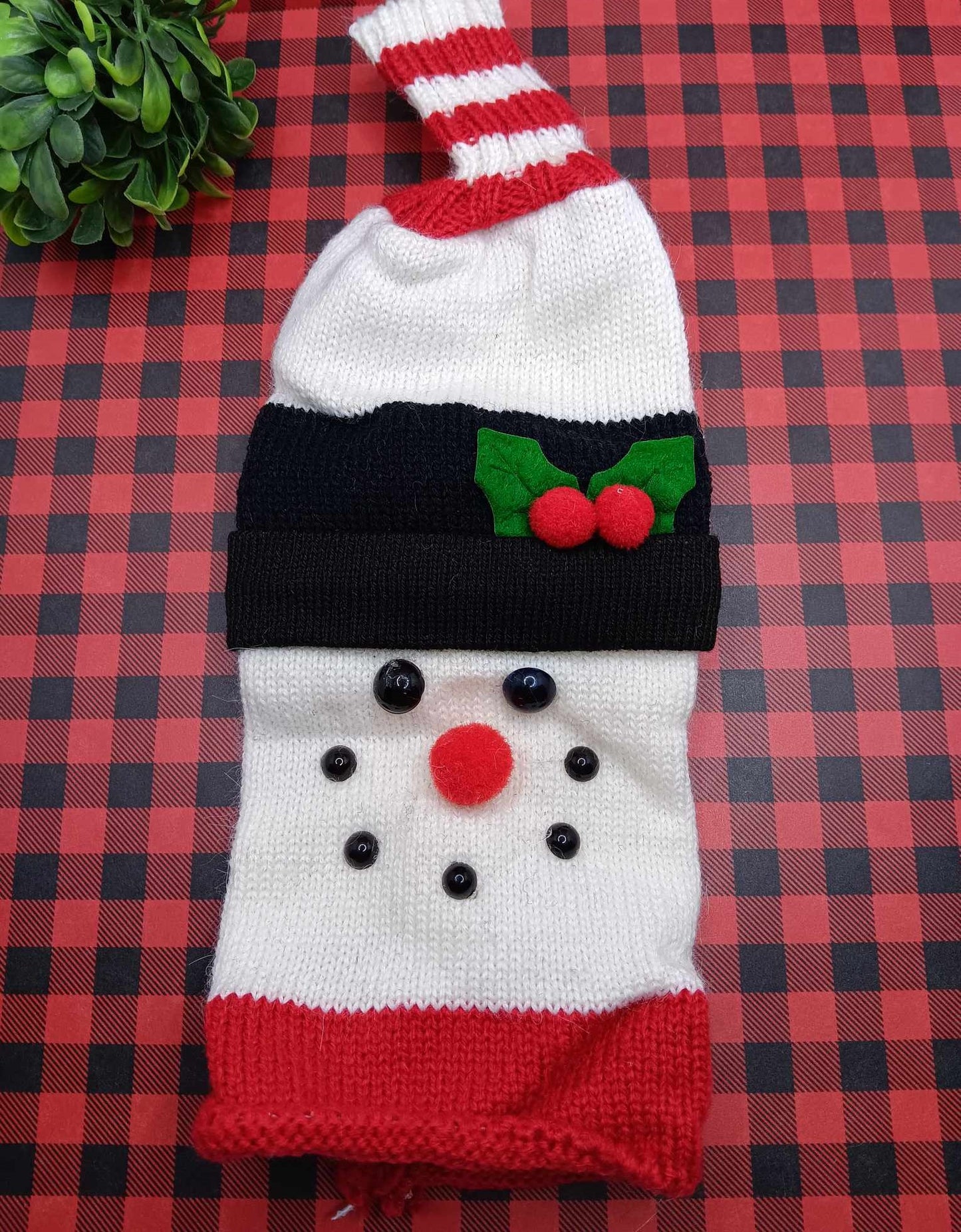 Snowman Sweater Bottle Decor