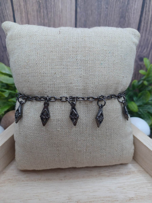 Gunmetal Heart Bracelet/Anklet