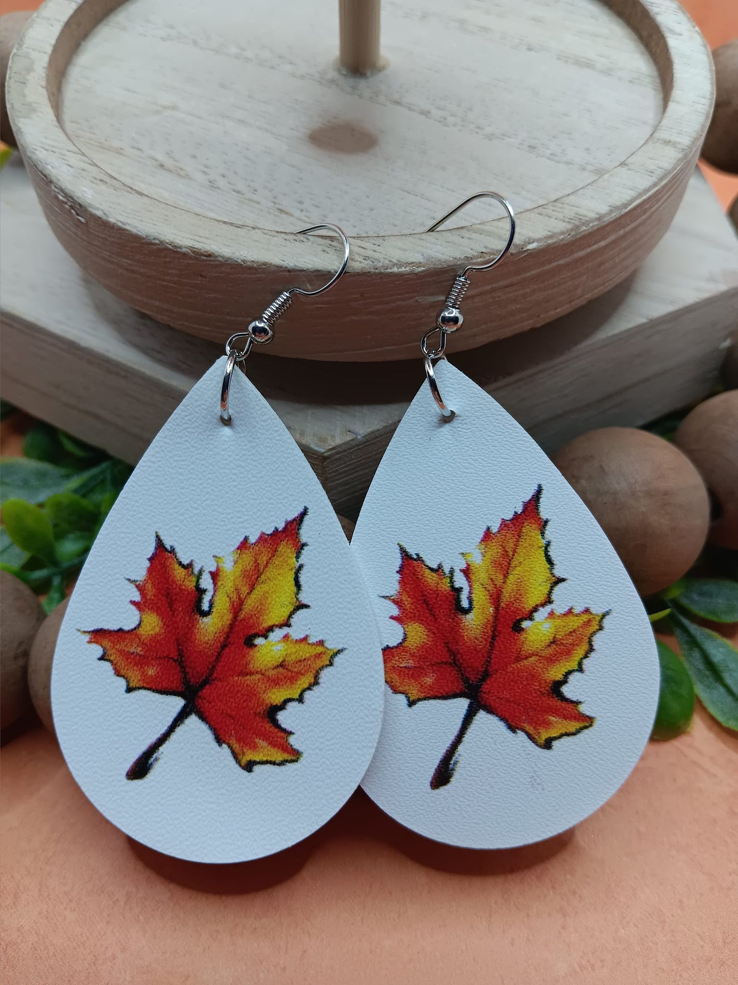 Colorful Autumn Leaf Earrings