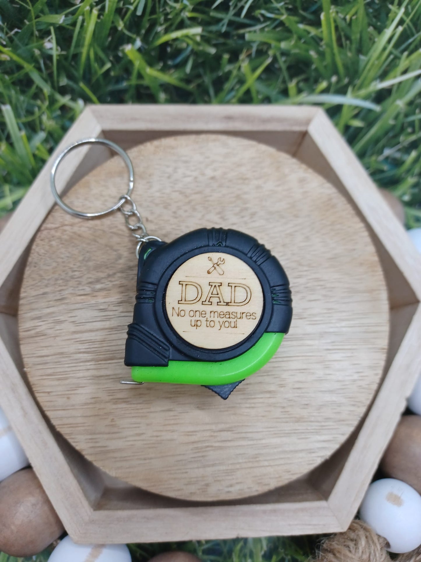 Green Dad - No One Measures up to You Measuring Tape Keychain