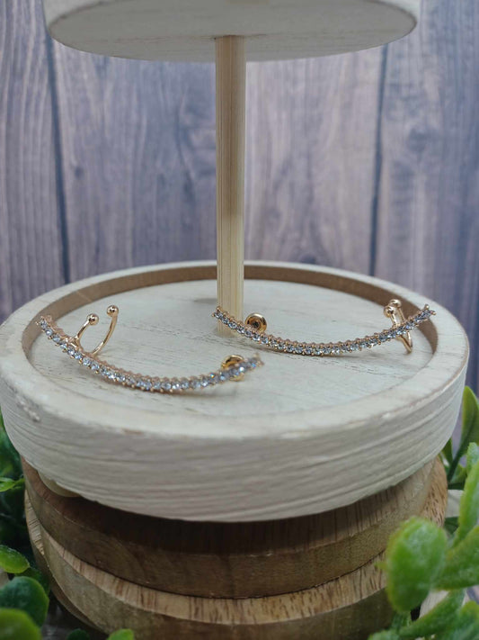Gold Ear Crawler w Rhinestones