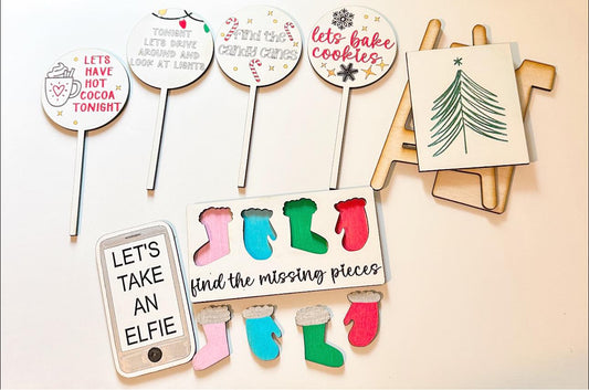 Santa's Helper Wooden Elf Set