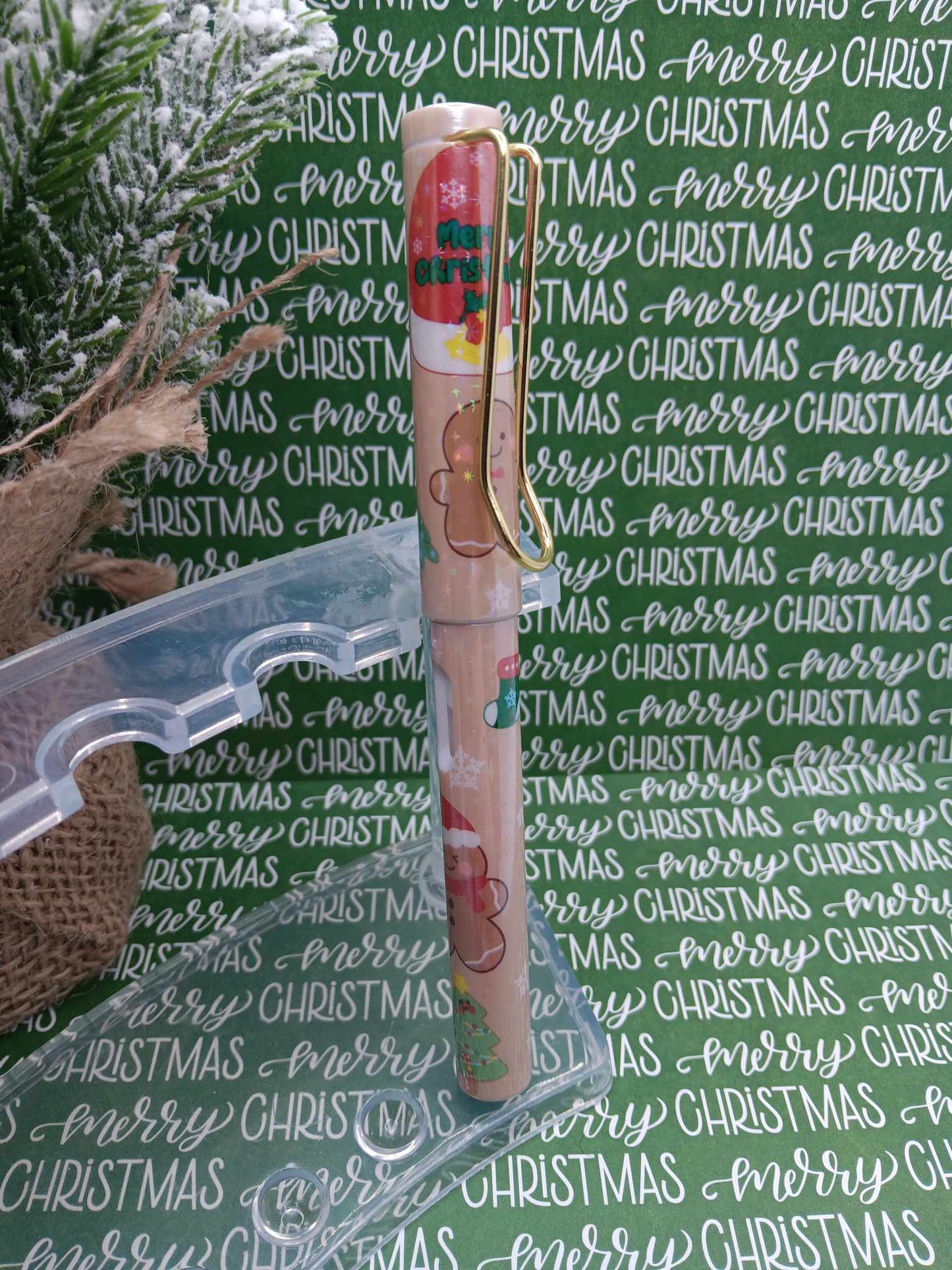 Merry Christmas Infinity Pencil - Tan