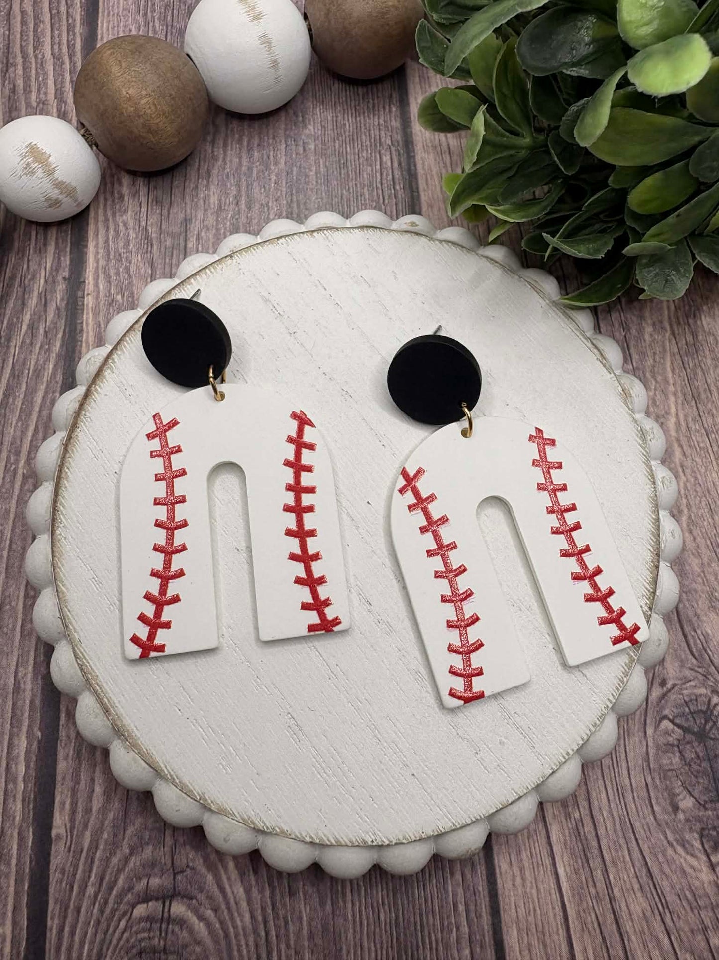 Baseball Clay Style Earrings