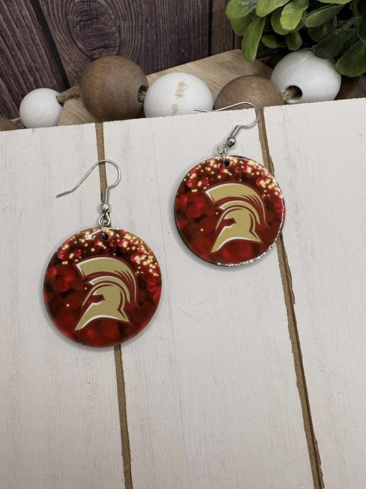 South Paulding Spartans Earrings - CIRCLE