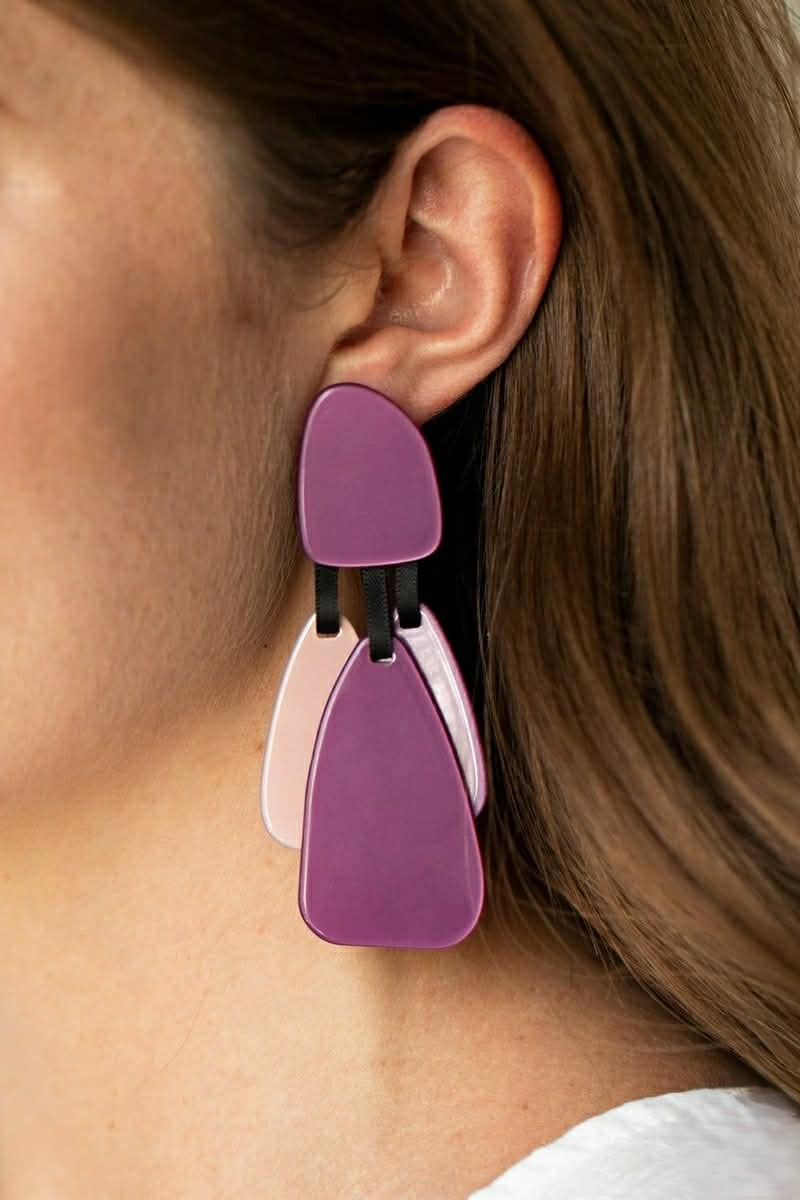 Purple Acrylic Earrings