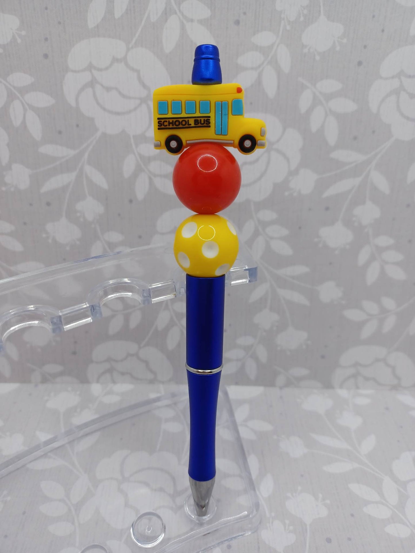School Bus Beaded Pen