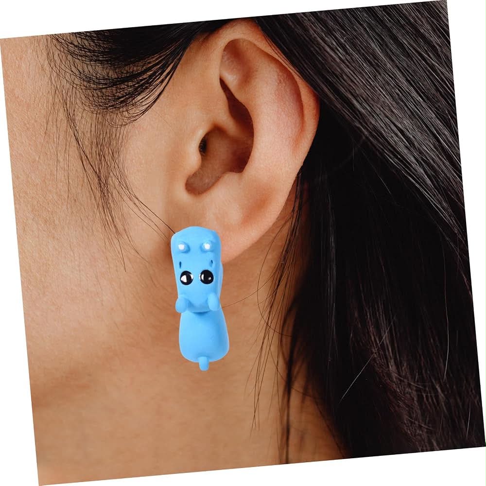 Blue Hippo Earrings