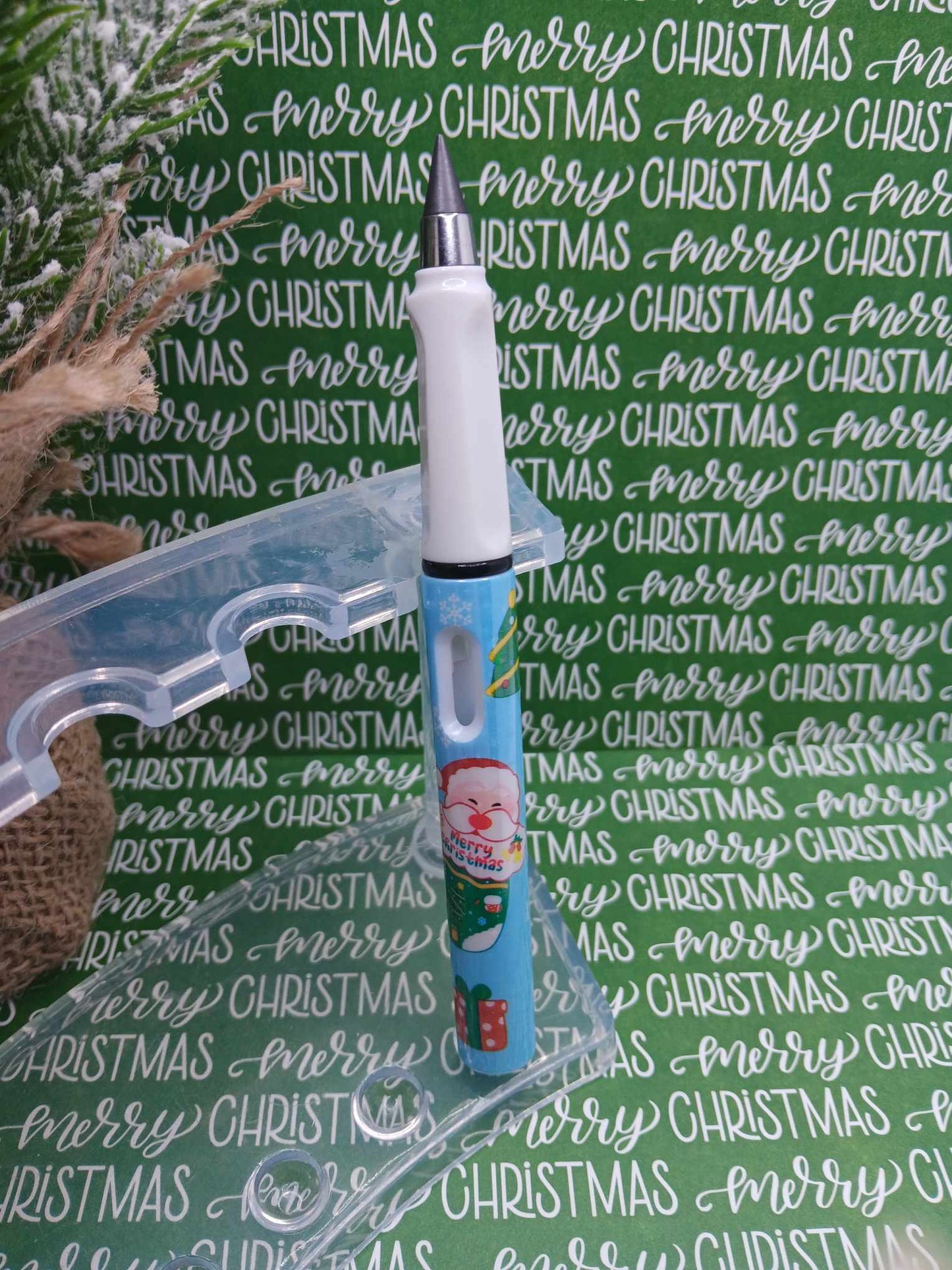 Merry Christmas Infinity Pencil - Blue