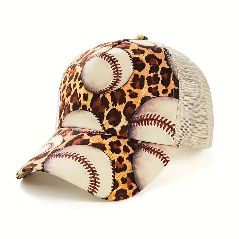 Leopard Baseball Ponytail Style Hat