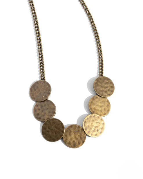 Brass Necklace w/ Brass Coin Style Design