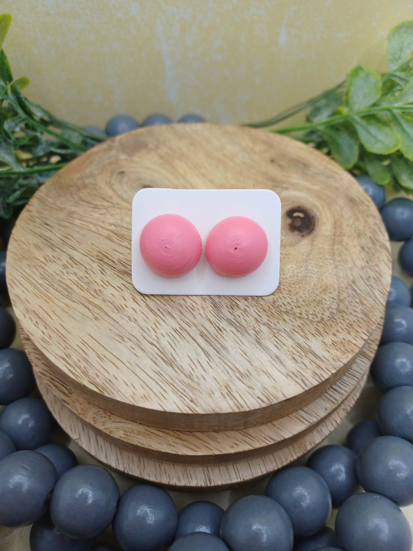 Pink Circle Earrings