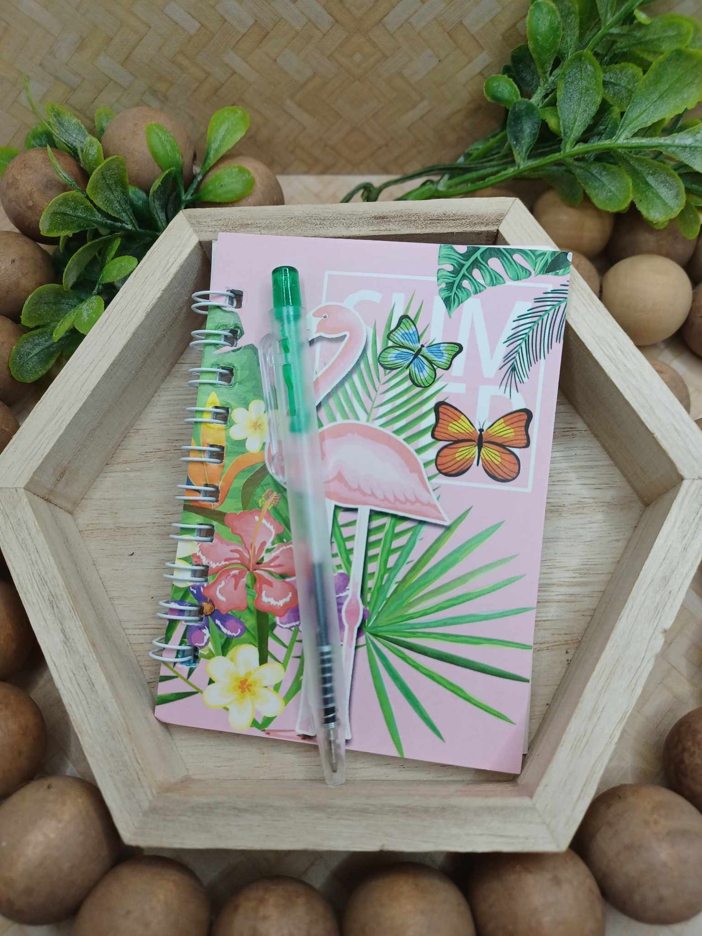 Pink Tropical Flamingo Notebook w/ Pen