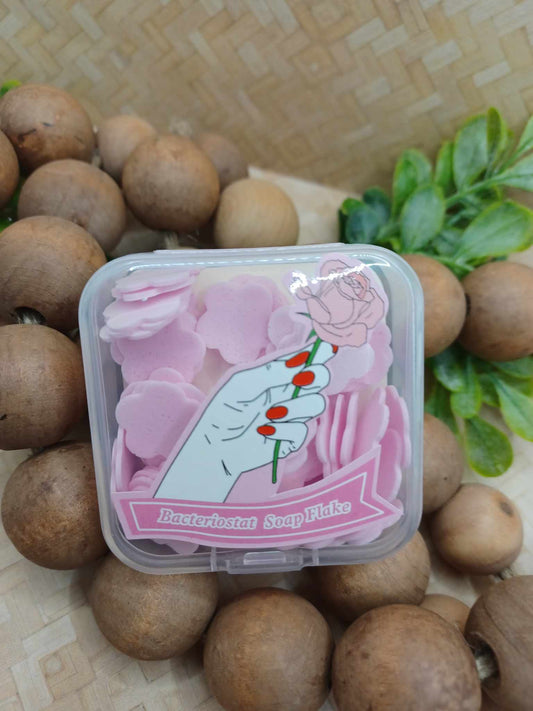 Pink Soap Flakes Container