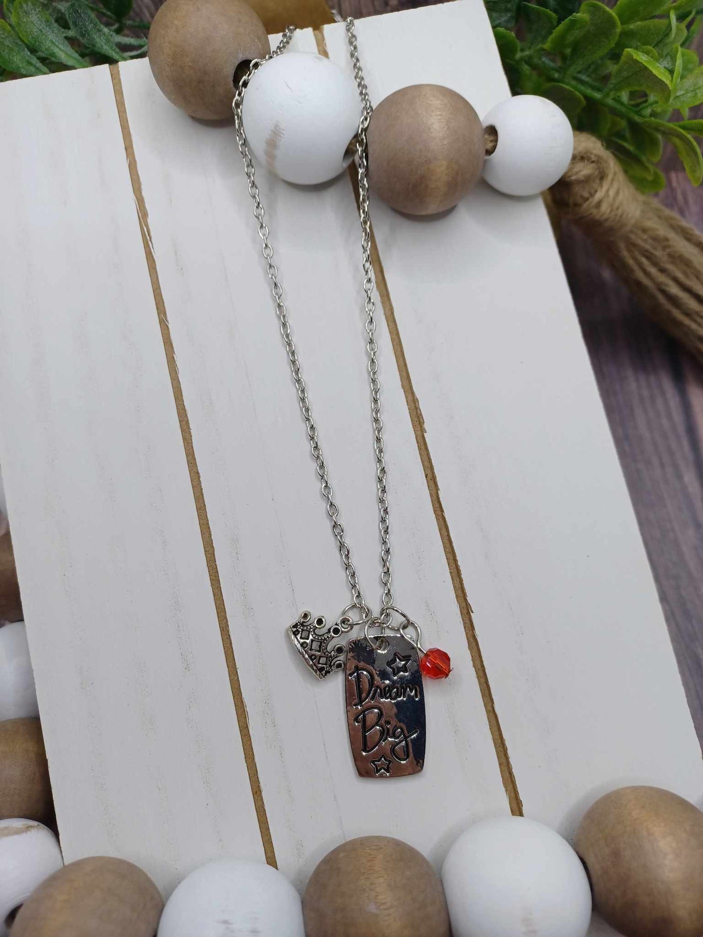 Dream Big Necklace w/ Crown Charm