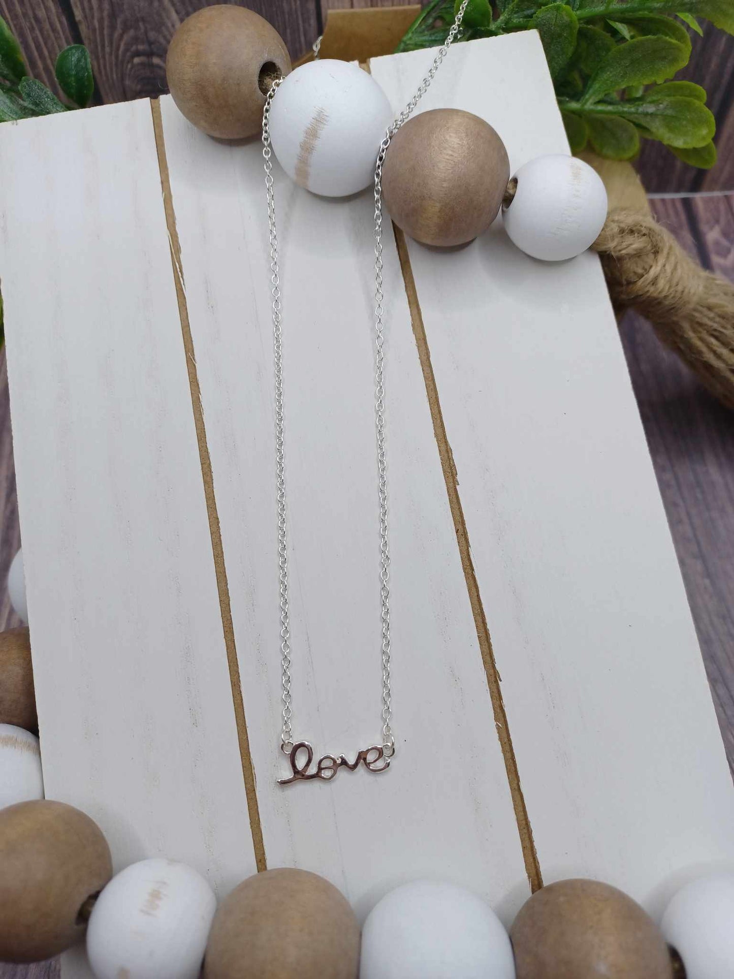 Silver "Love" Necklace