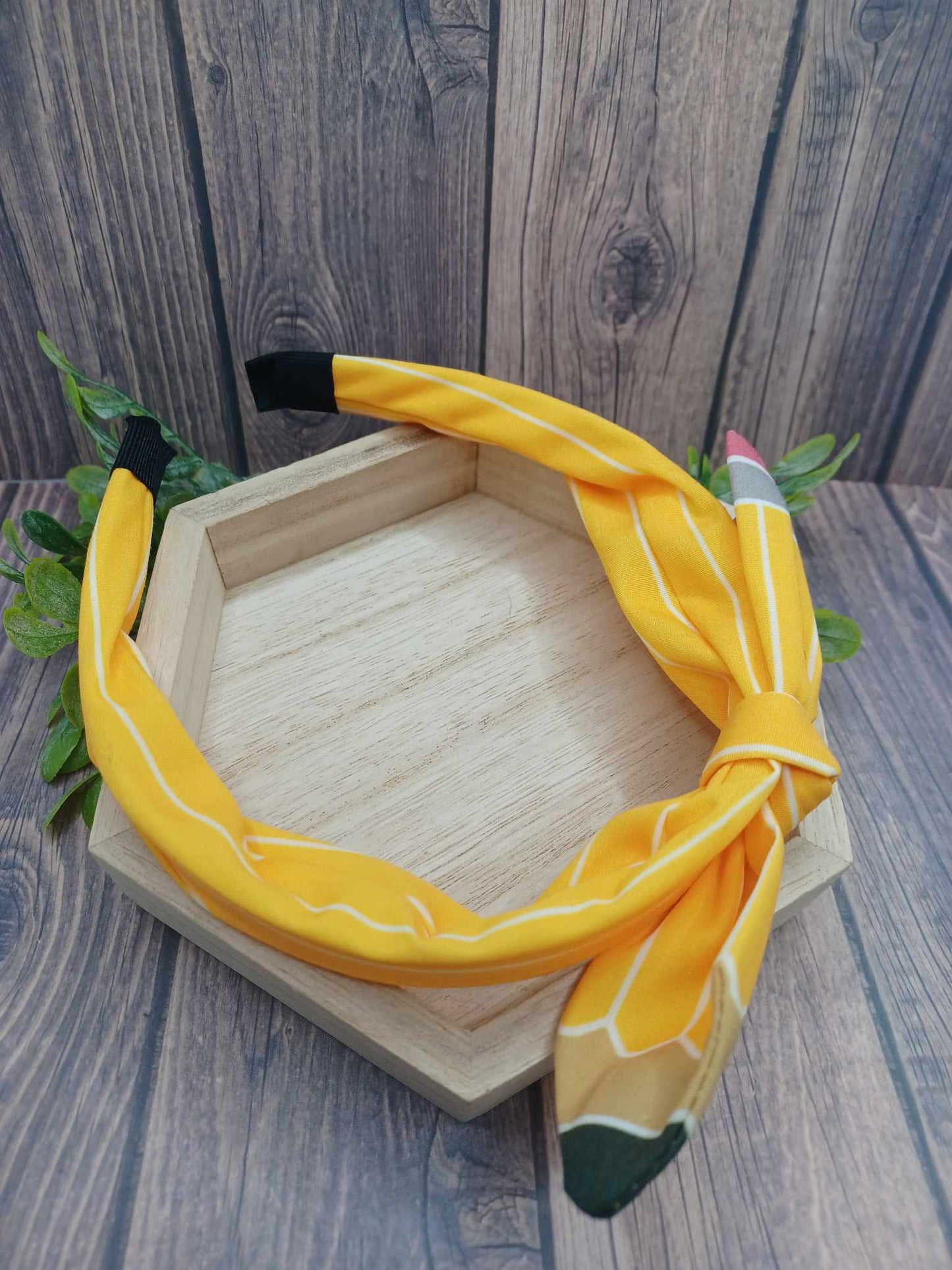 Pencil Headband w/ Top Knot