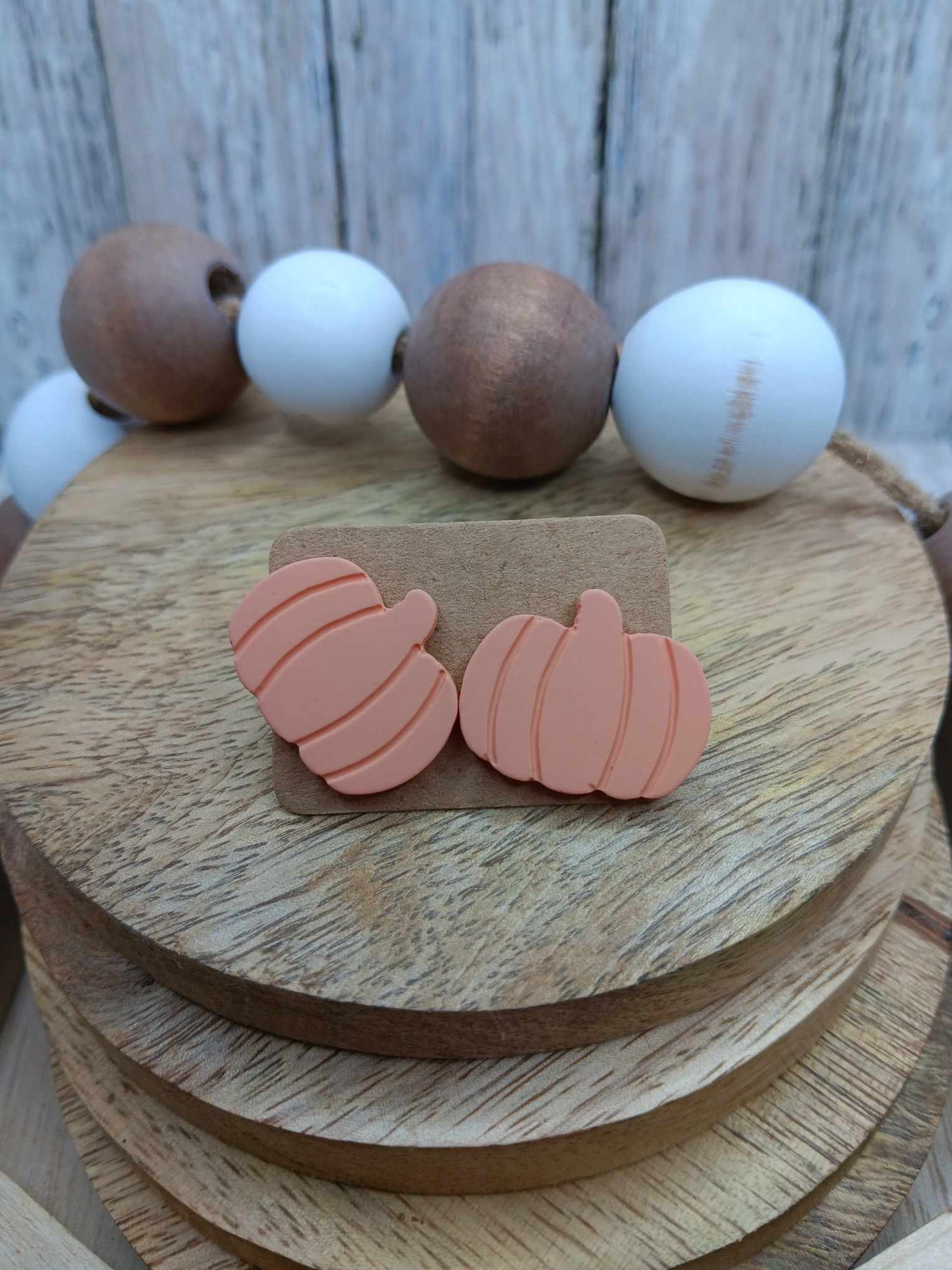 Lighter Orange Clay Style Pumpkin Earrings