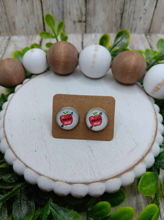 I'm Crazier than you Apple Earrings