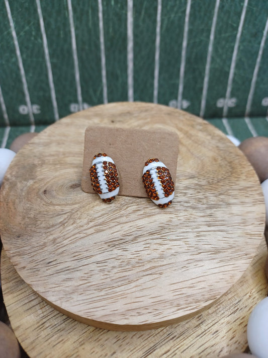 Rhinestone Football Earrings