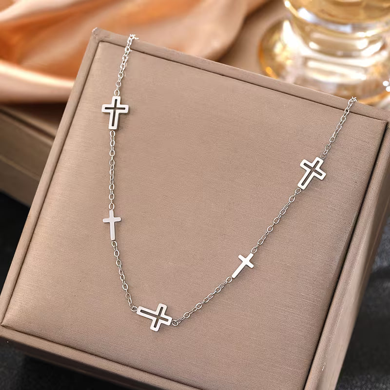 Dainty Silver Cross Necklace