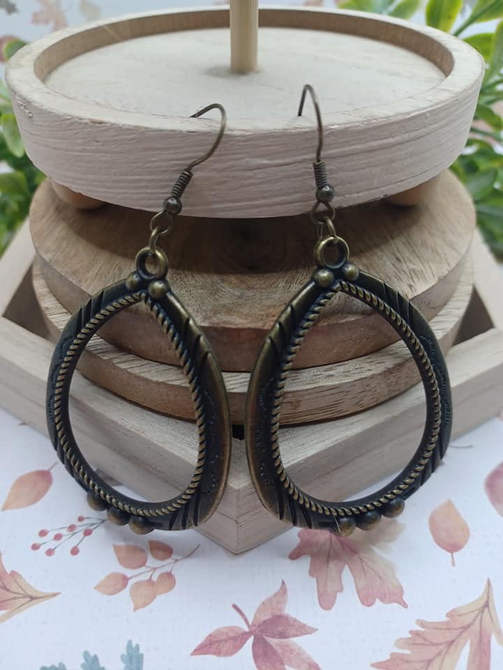 Brass Teardrop Style Earrings