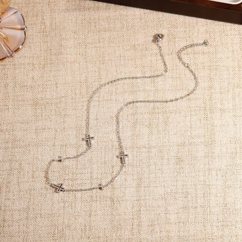 Dainty Silver Cross Necklace