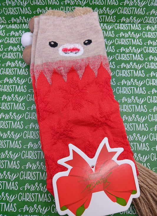 Bear Socks w/ Snowflakes