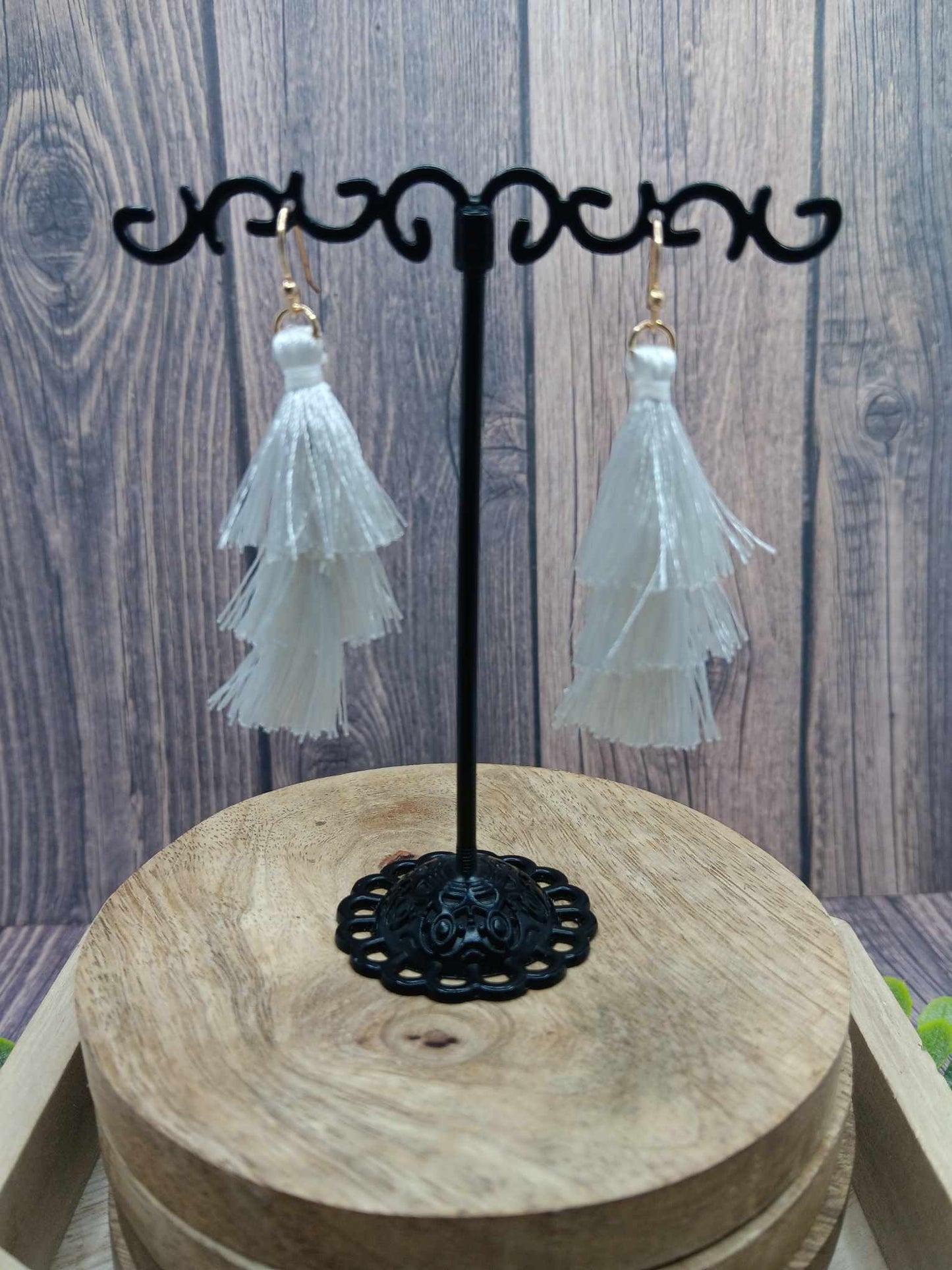 White Tassel Earring