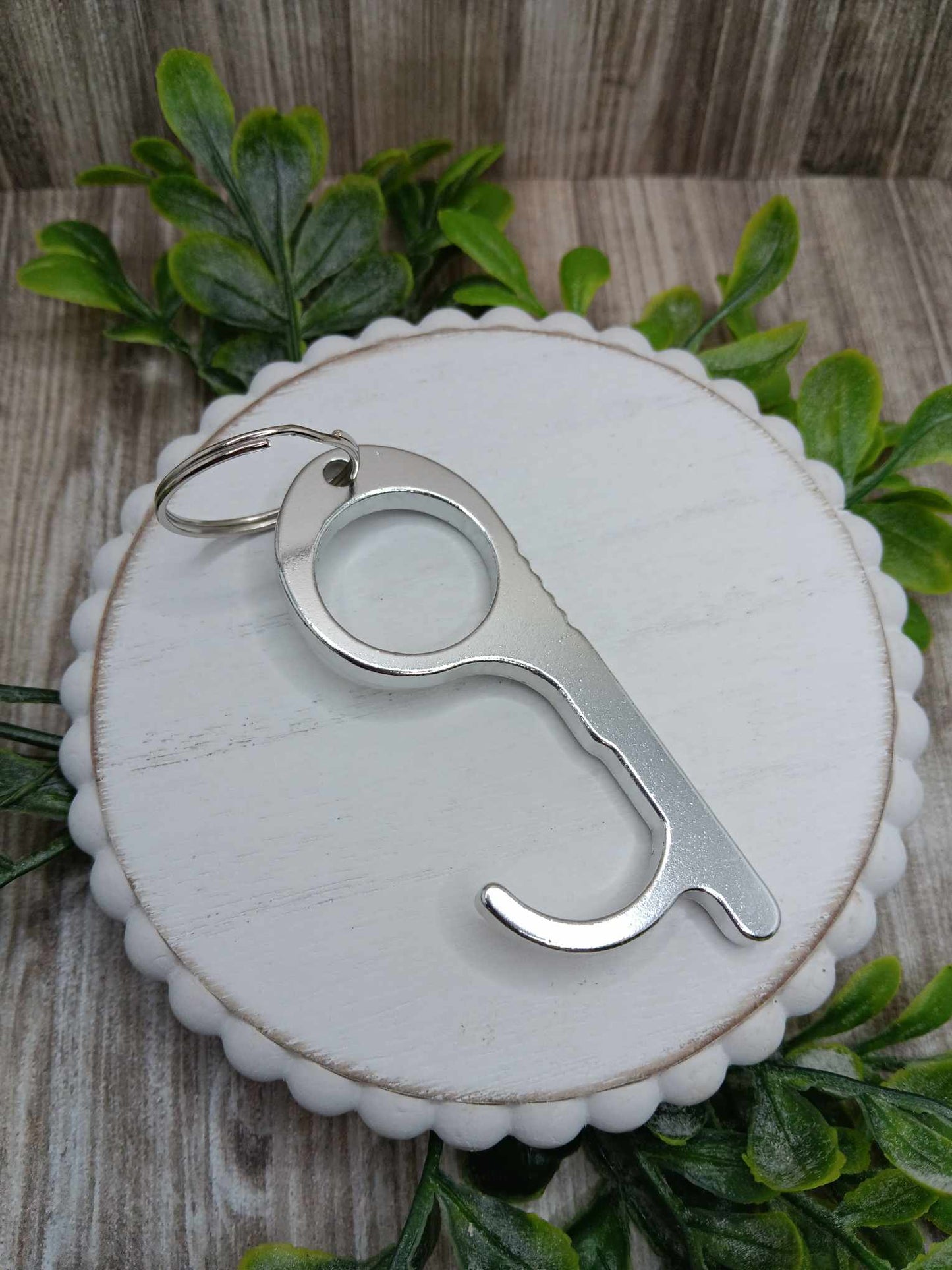 Silver Keychain Door Opener & Stylus