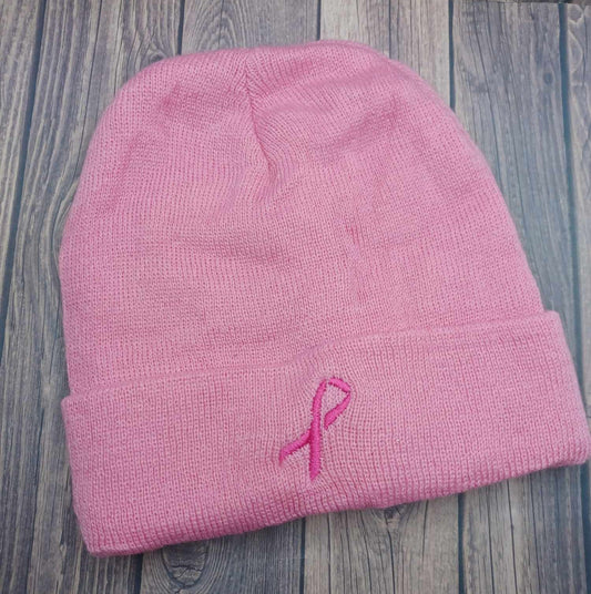 Breast Cancer Awareness Hat - Embroidered w/ Pink Ribbon