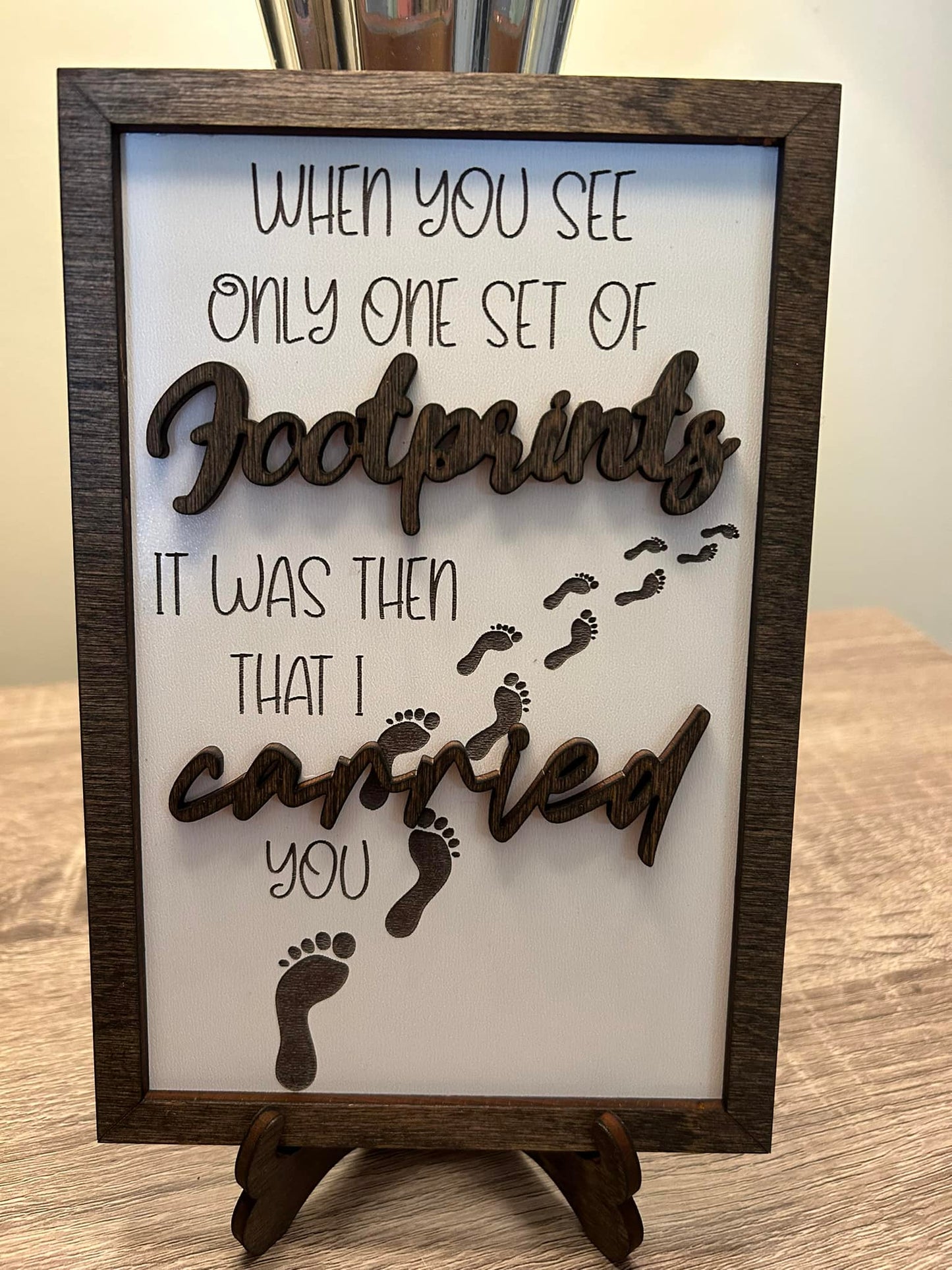 Footprints in the Sand Wooden Sign
