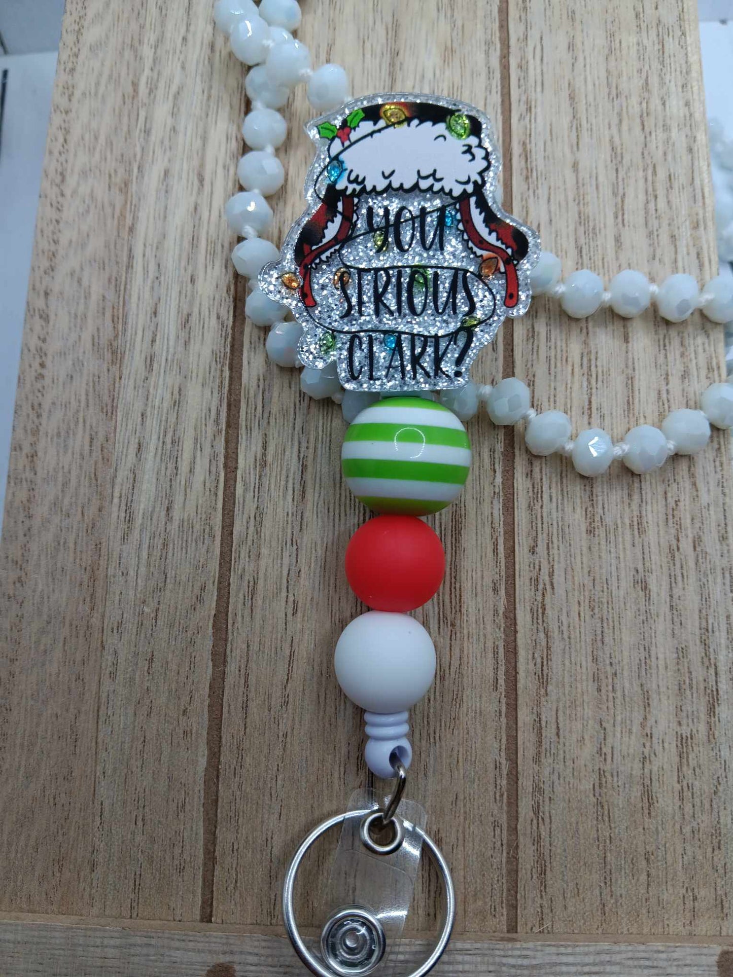You Serious Beaded Badge Reel