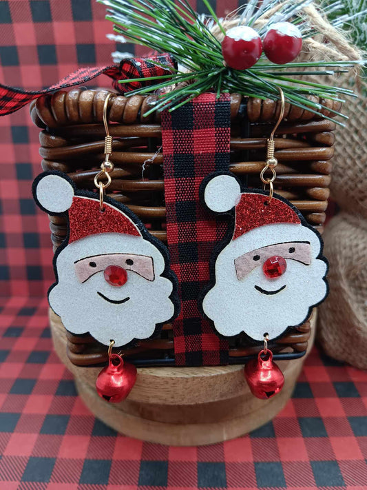 Glitter Santa Earrings