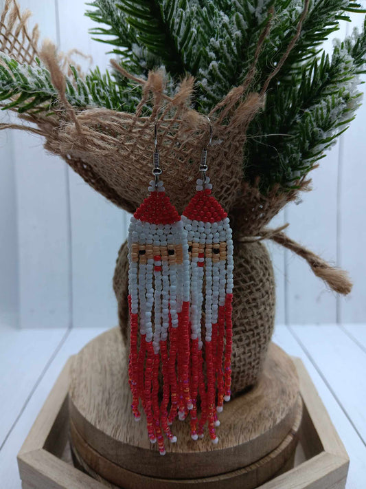 Santa Seed Beaded Earrings