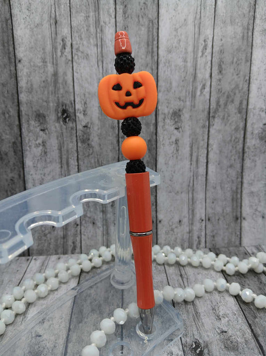 Jack O Lantern Beaded Ink Pen