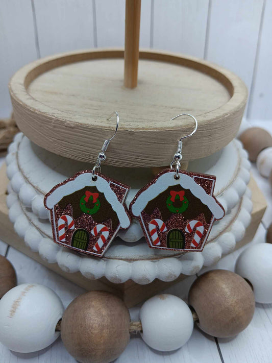 Gingerbread House Earrings