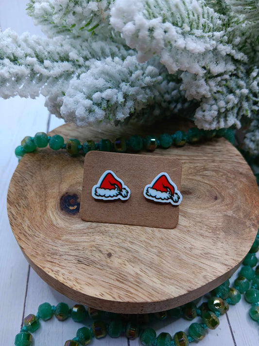 Dainty Santa Hat Earrings