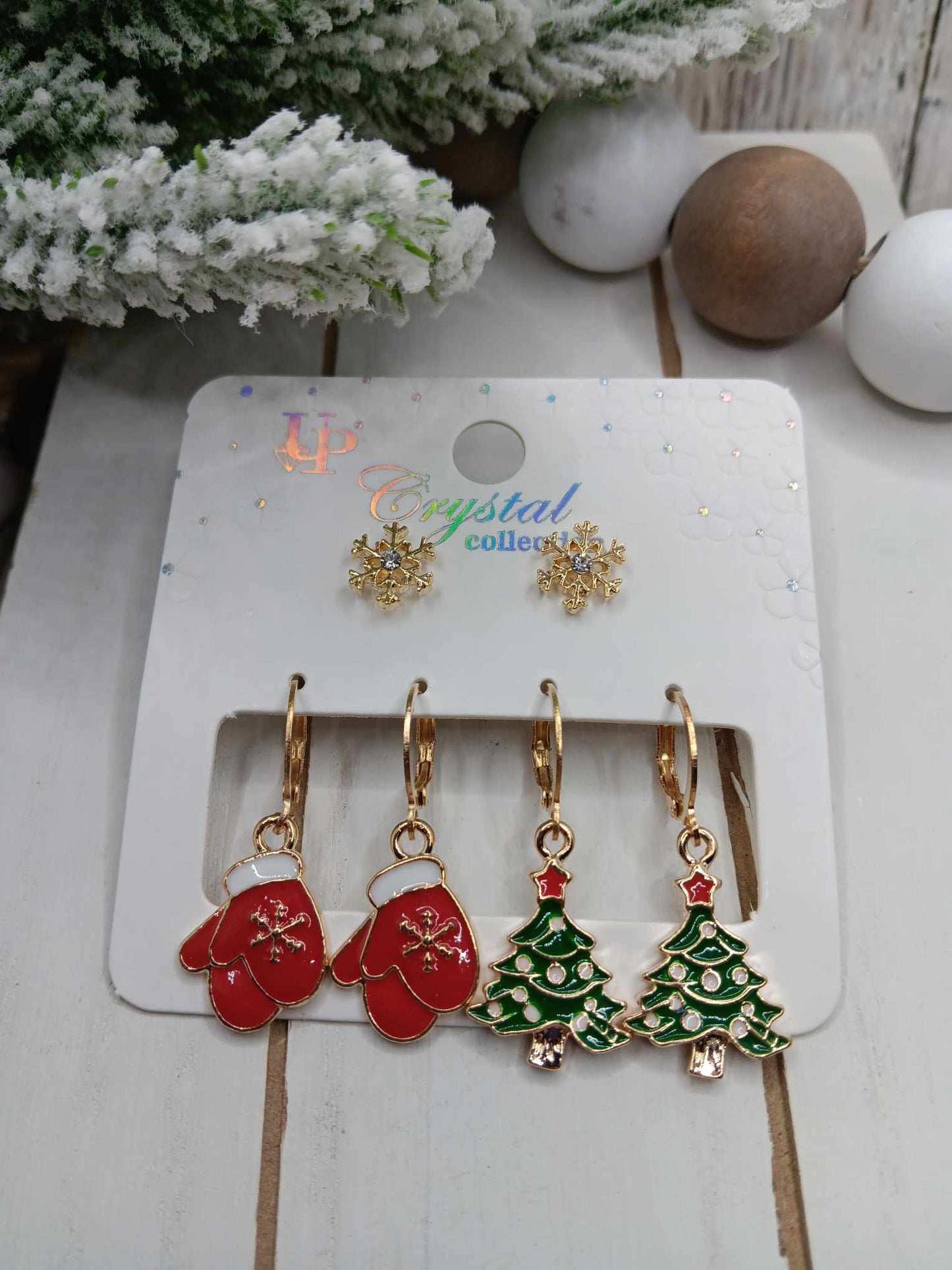 Mittens & Christmas Tree Earring Set