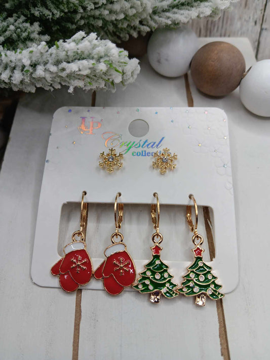 Mittens & Christmas Tree Earring Set