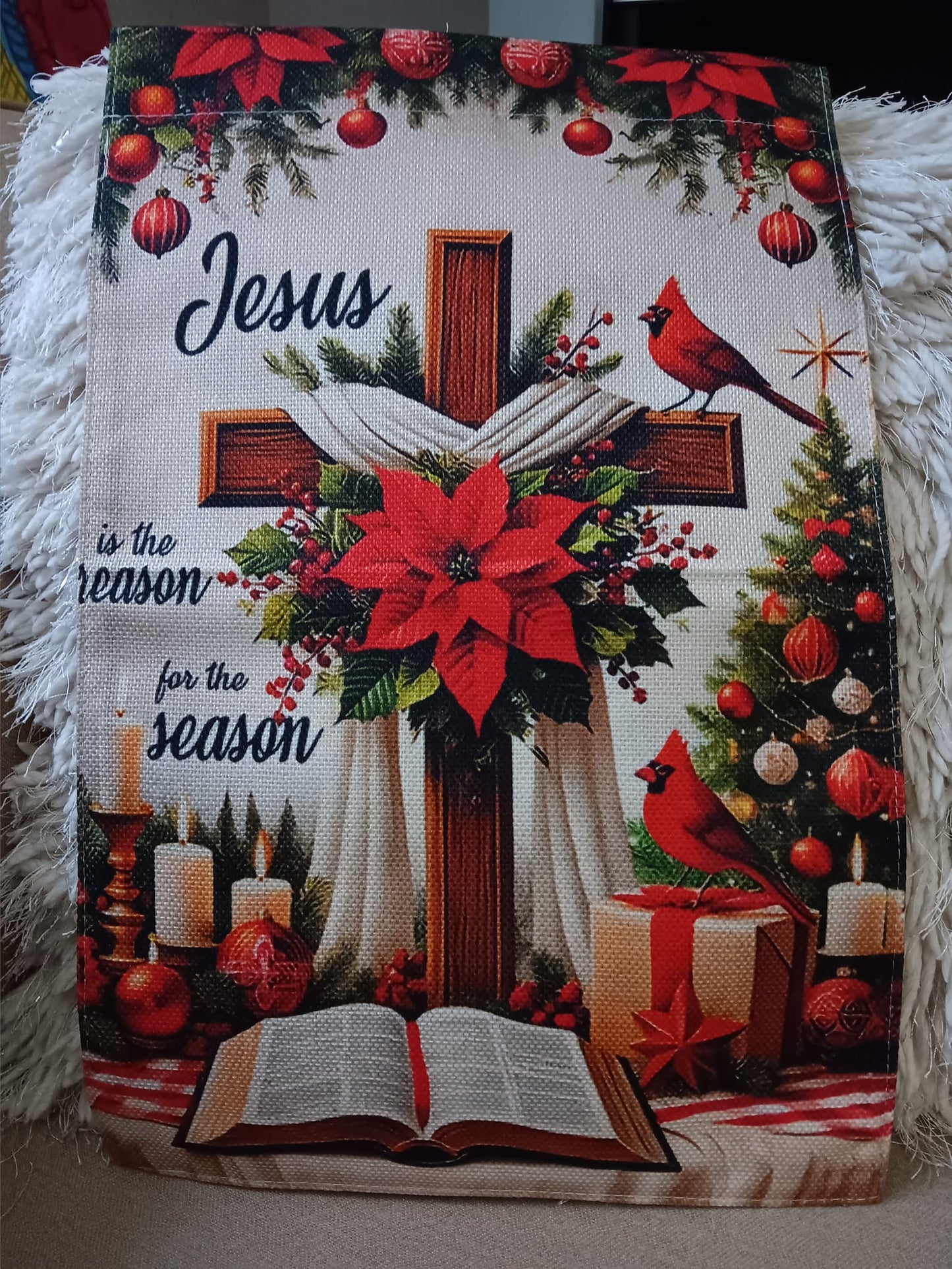 Jesus is the Reason for the Season Garden Flag