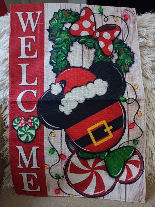 Christmas Ears Welcome Garden Flag
