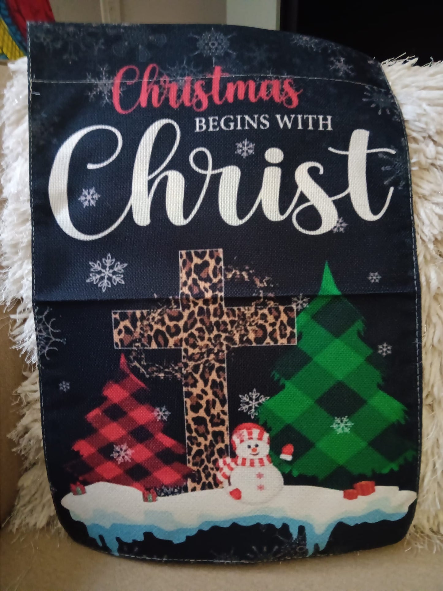 Christmas Begins with Christ Garden Flag