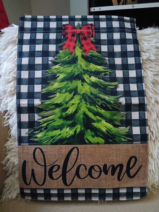 Welcome Christmas Tree Welcome Flag