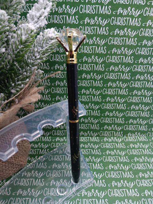 Merry Christmas Diamond Pen - Black