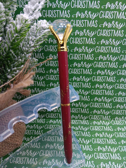 Merry Christmas Diamond Pen - Red